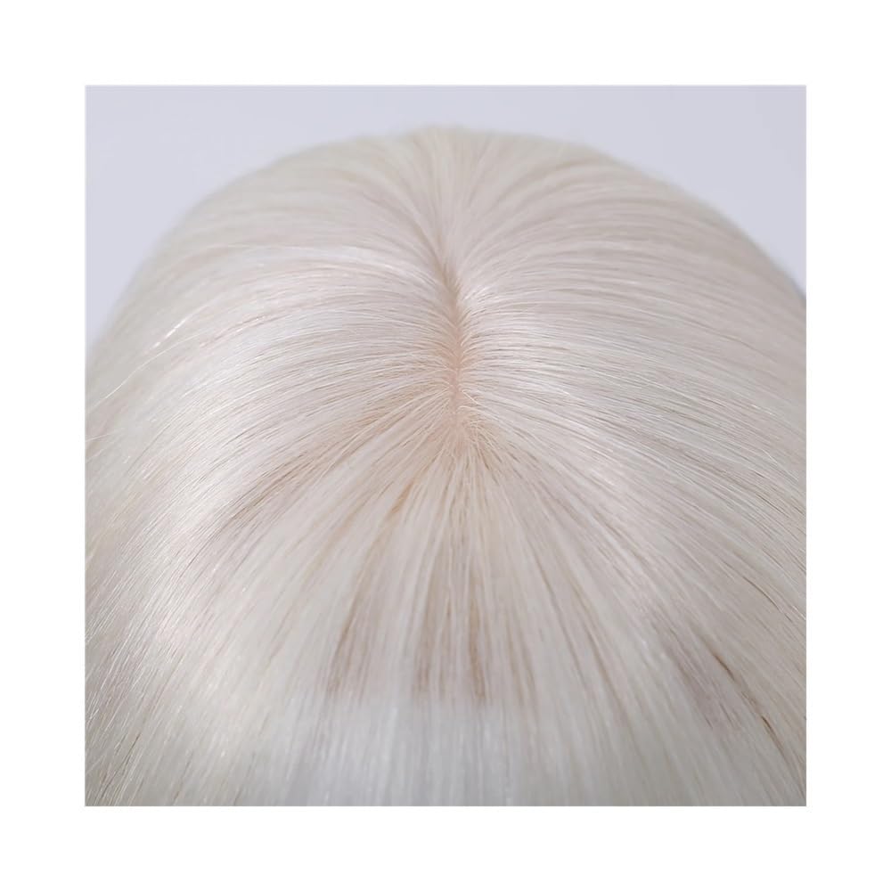 10 Zoll Remy Echthaar-Topper mit Pony, Haarteile, Seidenbasis, 3 Clips in Haar-Toppern for Frauen, Haarverlängerungen for Thinning Hair(Brown mix blonde)