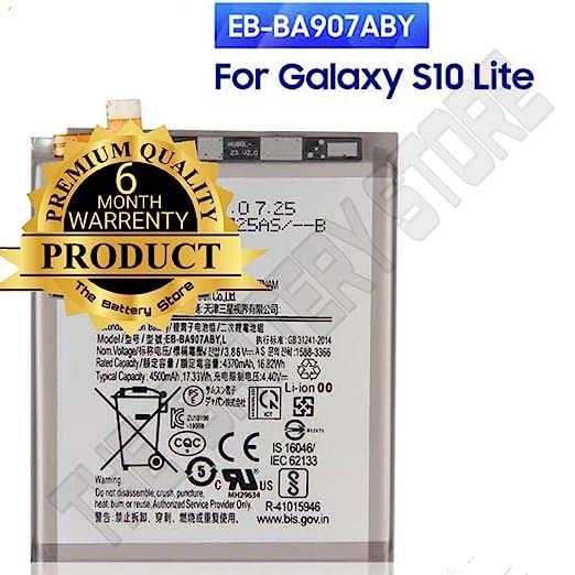 Image of THE BATTERY STORE Orignal Battery for Samsung Galaxy S10 Lite SM-G770F EB-BA907ABY (EB-BA907ABY L) battrey with 6 Month Warranty and High Capacity Battery Backup(for Samsung S10 LITE)