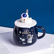 Vasukie Panda Coffee Mug with Lid & Glass Spoon, Mugs for Coffee, Rakhi for Brother, Birthday Gift, Ceramic Mug, 3D Panda Coffee Mug (420ml – Panda White) (Aestro Mug)