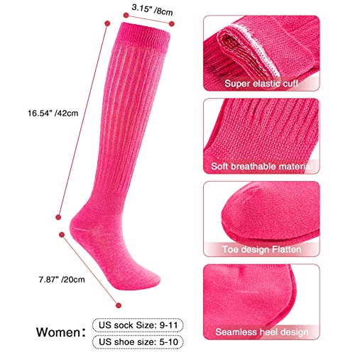 Image of Century Star Knee High Slouch Socks for Women - 80s 90s Scrunch Socks Soft Leg Warmers Stacked Boot Socks Holiday Daily