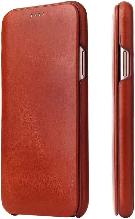 Amazon.com: KKFAUS Leather Drop-Resistant Phone Case, Flip