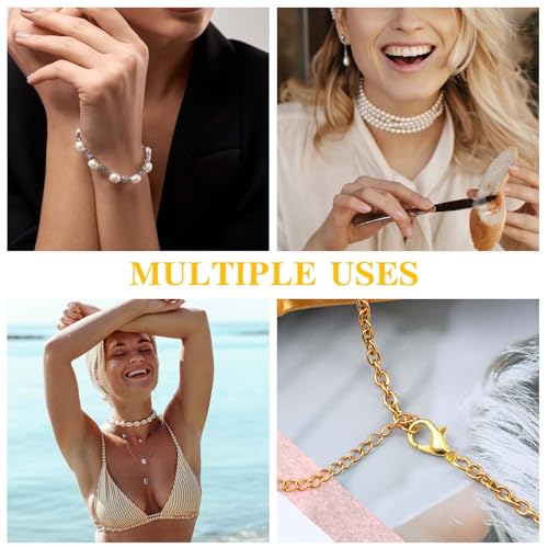 800 Stück Kettenverschluss Gold Verschlüsse für Armbänder Set Armband Verschluss Gold Silber Ketten Verschlüsse Karabinerverschluss Biegeringe Crimpenden für Halsketten Armband Schmuck basteln(Gold)