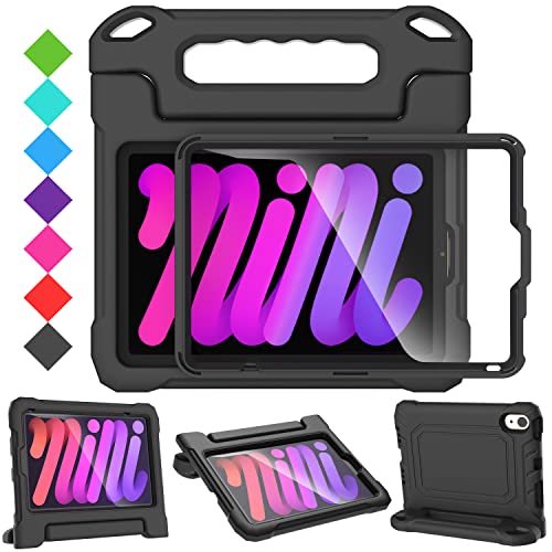 SUPLIK Kids Case for iPad mini 7 (A17 Pro) 2024 & Mini 6 2021, iPad mini 6th/7th Generation Case with Screen Protector, Durable Shockproof Handle Stan