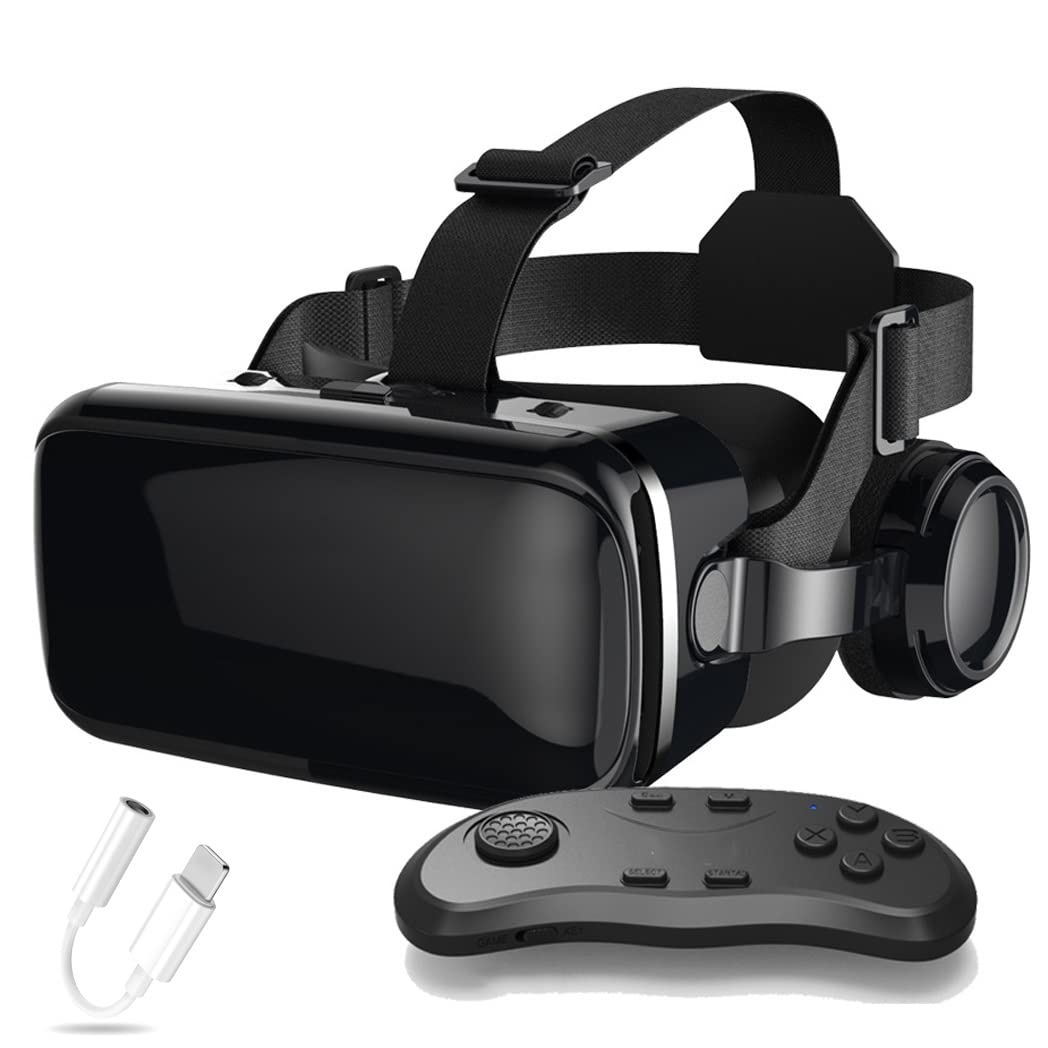 Okulary VR, zestaw słuchawkowy z wirtualnej rzeczywistości, zestawy słuchawkowe VR obsługujące Android i IOS, połączenie Bluetooth do iPhone 13 Pro Max/13 Pro/12/11, do Samsung Galaxy S21, Huawei, Xiaomi
