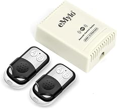 eMylo Wireless RF Remote Control Switch 433MHz 2 Channels, Relay Without Cable AC 220-240V 10A 1000W, for LED Bulbs Home Appliances