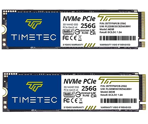 Timetec 256GBx2 (2pbN) SSD NVMe PCIe Gen3x4 8Gb/s M.2 2280 3D NAND TLC 150TBW \ SLC LbVǂݎ/ݑx ő2,100/1,600MB/b \bhX