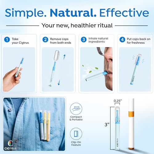 Image of Craving Relief Inhaler - Natural Quit Smoking Substitute, Nicotine & Tobacco-Free, Cigtrus' Non-Electric Solution (ICY Peppermint)
