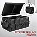 Produktbild BougeRV Kofferraumtasche Kofferraum Organizer für Tesla Model 3, Kofferraum Veranstalter Faltbare Aufbewahrungsbox mit Deckel Befestigungsgurte Antirutsch-Klett
