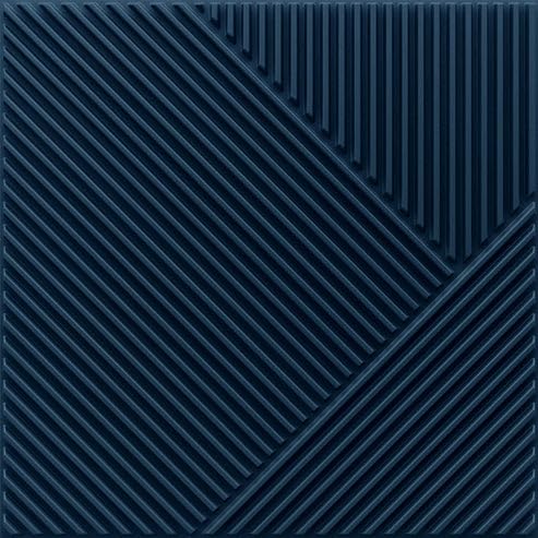 Image of Kayra Decor Wall Panels for Bedroom - PVC Fluted Design Navy Blue Color 19.7 inch x 19.7 inch (Pack of 40) - Covers 107.80 Sq. Ft.