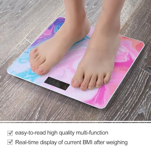 Báscula digital de baño de vidrio templado de colores pastel miniatura 5