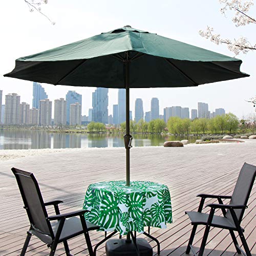 Image of EHouseHome Outdoor Indoor 70inch Round Tablecloth with Umbrella Hole and Zipper, Waterproof Zippered Patio Table Cloths, Spring /Summer Table Covers for Backyard Circular Table /BBQs /Picnic