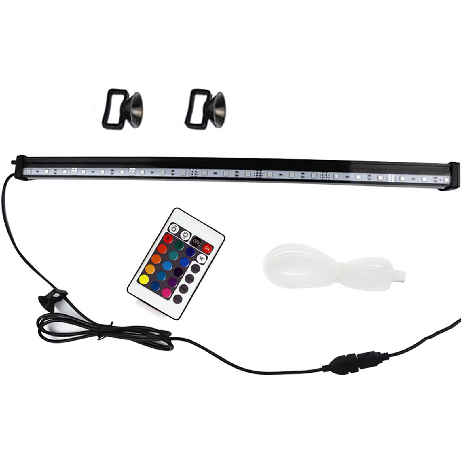 Kabxhueo Multicolor LED luces impermeables sumergibles Luz de Burbuja Luz pecera Lámpara LED Acuario con Control Remoto para Acuario para Peceras de Agua Dulce/Marino,British regulatory,45cm