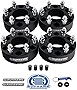 Supreme Suspensions - 1.5' Hub Centric Wheel Spacers for 2005-2022 Nissan Frontier 2WD 4WD - BP: 6x4.5/ CB: 66.1mm / Studs: M12x1.25 [4pc Black Pack] - 4 Tire Valve Caps Included