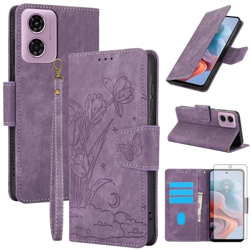 Coque Moto G Play 2024 Asuwish violette pour éviter les rayures et chutes