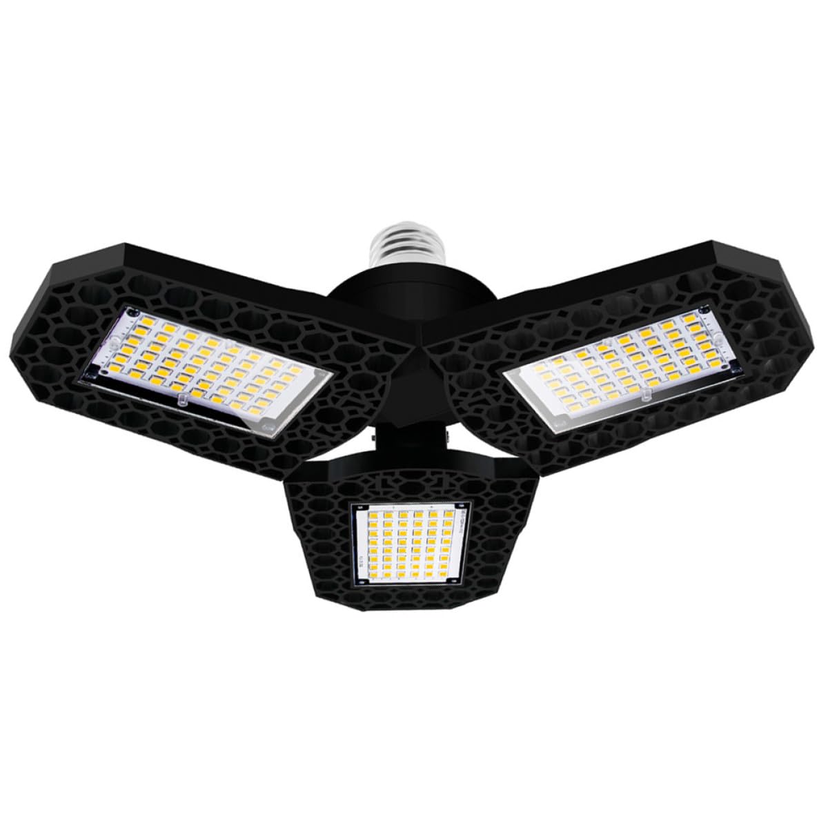 Veemoon LED Deformable High Bay Light with Three-Leaf Folding Design Adjustable Wings Garage Workshop Ceiling Lamp for Warehouse — view 3