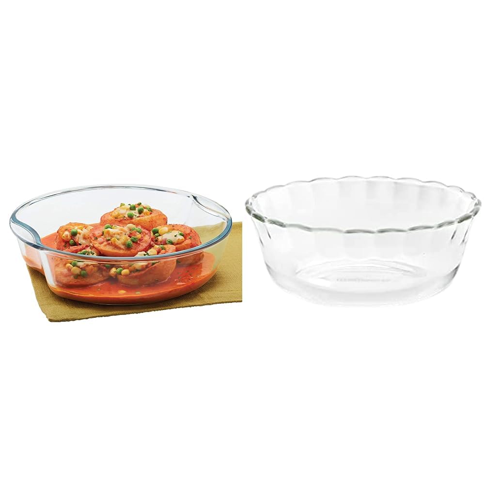 Buy Borosil Round Glass Baking Dish, 2.5 L, Microwave Safe & Oven Safe