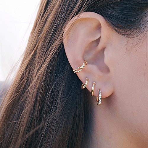 Gacimy Hoop Earrings for Women 14K Gold Cartilage Stud Small Huggie Ear Cuff3