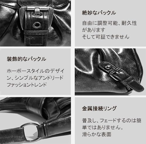 AFMKTICA Y2K 女性用トレンディパース、レザーバックル パンク ホーボー クラッチ パース バッグ レディース トップハンドル ショルダーバッグ の商品画像 2