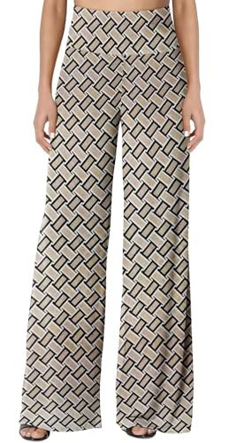 JZC Women's Palazzo Lounge Pants Stretchy Wide Leg Casual Pants Comfy High Waist Flowy Pants S-3XL