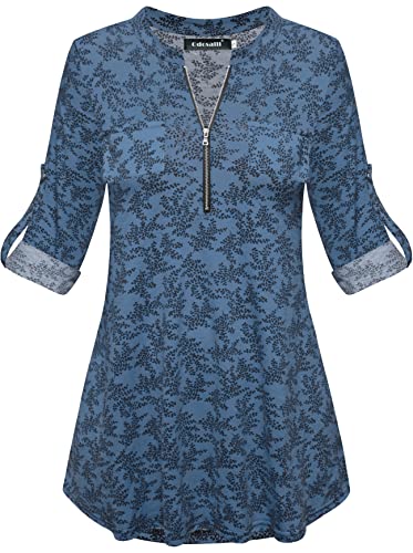 Odosalii - Camicia da donna a quadri, con scollo a...