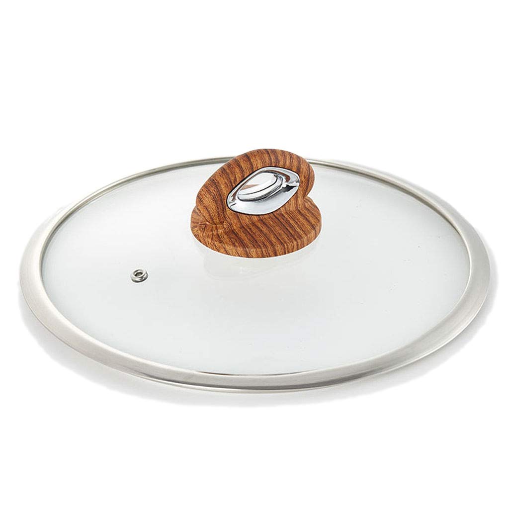 Pfannendeckel Ersatzdeckel Transparent Glas Stielkasserolle Deckel passend für alle Saucen und Bratpfannen Ersatzdeckel (24 cm)