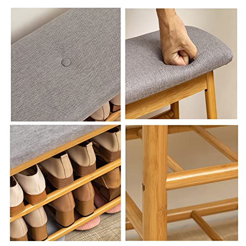 Tabouret à langer avec rangement multifonctionnel pour chaussures