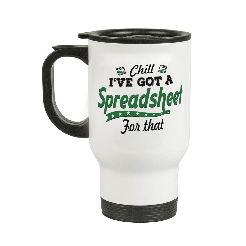 Excel Cheat Sheet Printed Travel Mug - The Ultimate Accountant Gift for Employees - Group Excel Shortcut Travel Mug - Birthday Gifts for Coworkers - Colleagues - Friends and Family (Design 3)