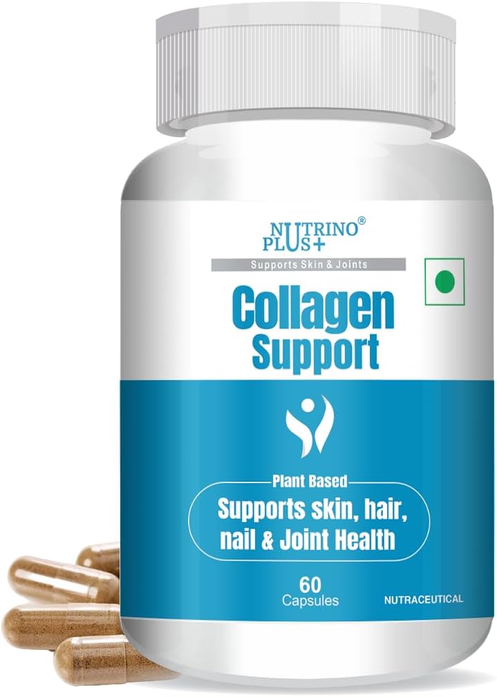 100% Veg Collagen Builder | Plant-Based Collagen Support for Skin & Hair | Formulated in USA | 60 Capsules