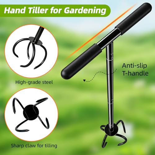 Cultivador manual Garden Twist Tiller con garras de acero miniatura 4