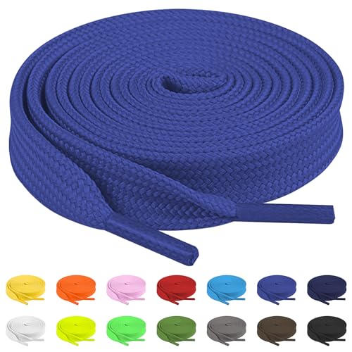 TBOC Cordones Planos [Azulina] [120 cm] para Calzado Zapatos Zapatillas Botas | Cordón Patines Fútbol Deporte | Compatibles con Converse Nike Adidas Panama Jack Asics Vans