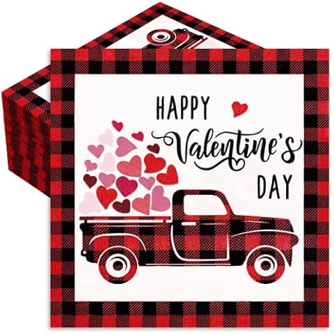 Whaline 80 Pack Valentine's Day Napkins Cover