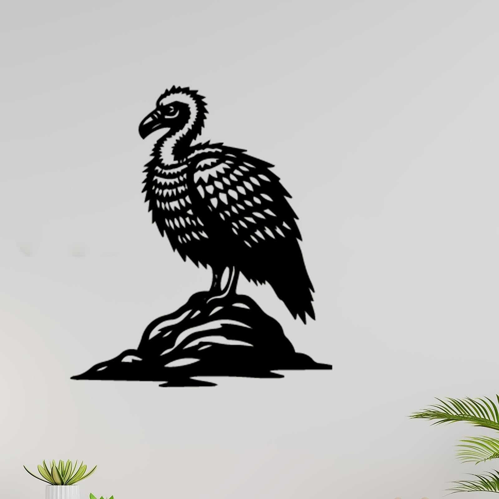 Decoración de pared abstracta contemporánea de metal con llamativa escultura de buitre, mural de buitre para toda la vida, resistente a la intemperie para exteriores, ideal para jardín, valla y p