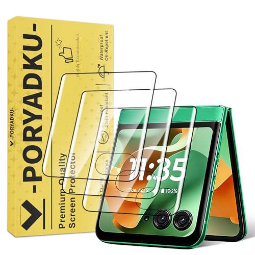 MoShieldwish 3 Pack for Motorola Razr 2026 Screen Protector/Moto Razr 2025/2024 Screen Protector Front Tempered Glass Curved Edge Coverage Scratch Resistant Touch Sensitive HD Clear