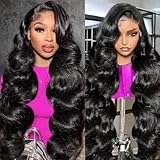 Yesbest Body Wave 13x6 Lace Front Wig - Human Hair, Pre-Plucked, Glueless, 180% Density, HD Lace Front, 24 Inch