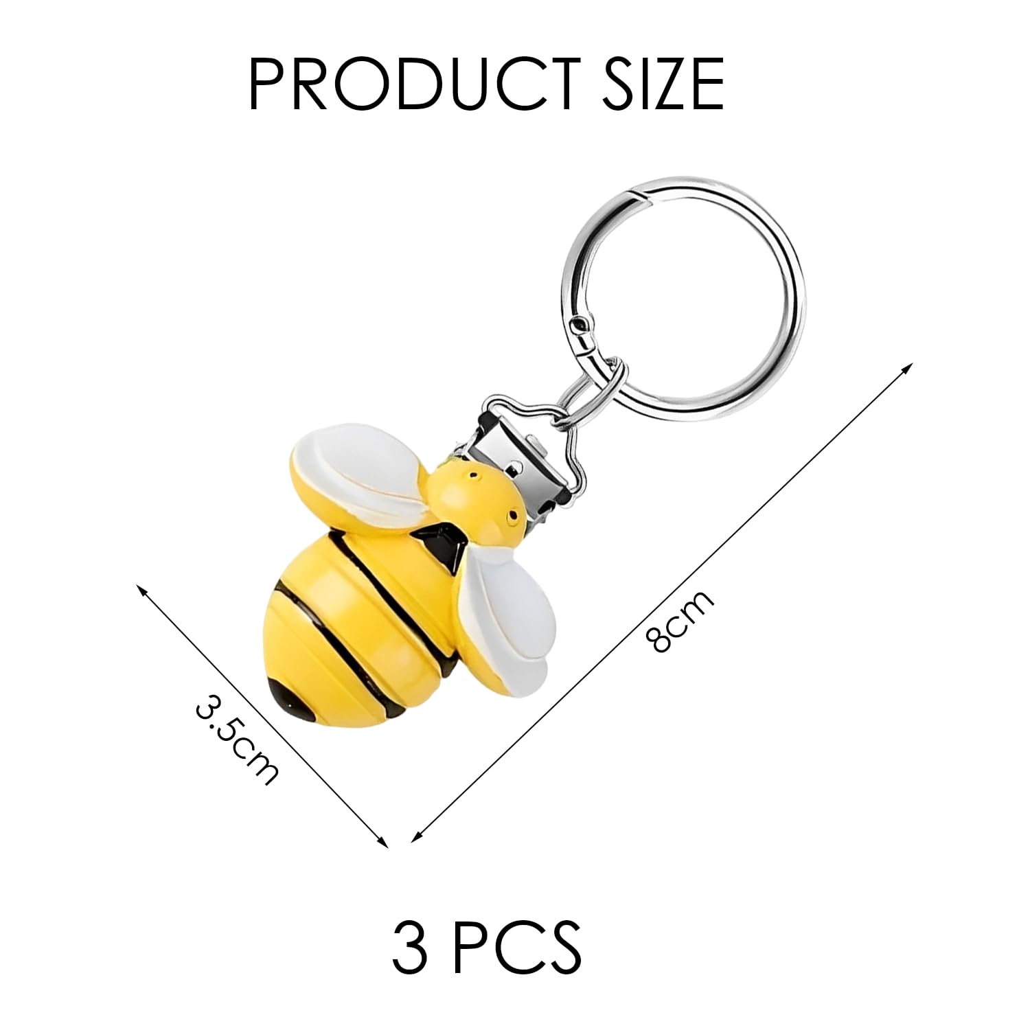 3 Morceaux De Clip De Chapeau D'Abeille, Clip De Voyage, Bijoux Animaux, Clip De Lunettes De Soleil Sucrées, Adaptée Aux Voyages Et Aux Voyages.