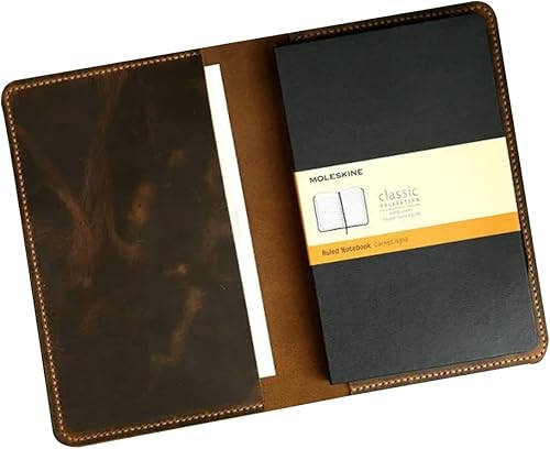 Leather notebook cover for moleskine classic notebook pocket sizeMinimalist leather cover case for moleskine Cahier Volant Journal MA605S
