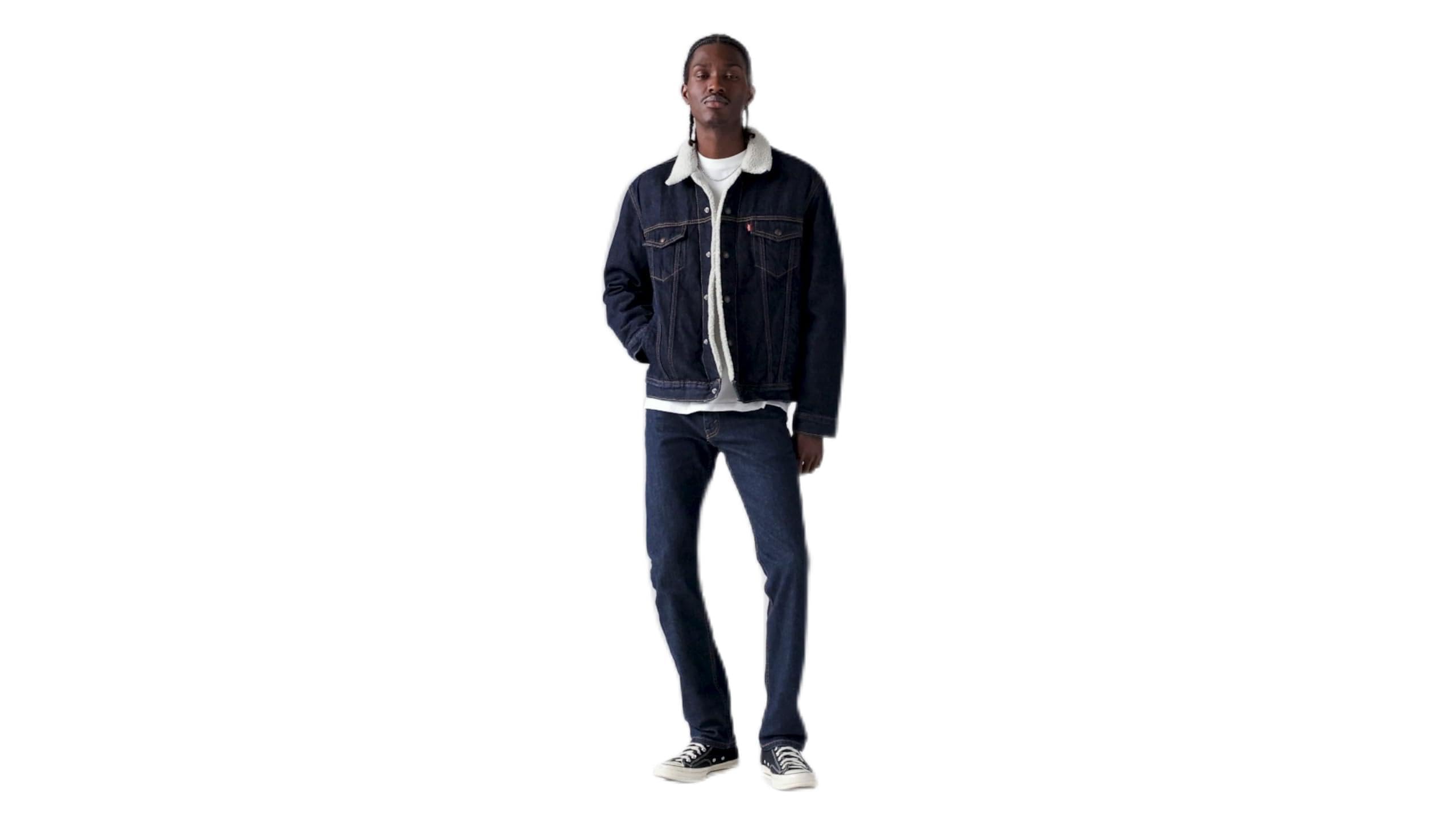 Levi's Men's Type III Sherpa Trucker Jacket Give It A Rinse Sherpa Blue L
