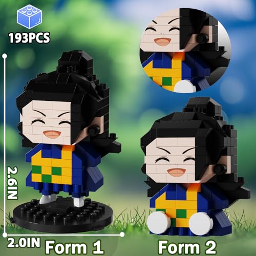 Image of 5 JJK Jujutsu Battle Figures Building Blocks Set, 2IN1 Sitting&Standing Cute Popular Spell Kaisen Characters Brick Micro Headz, Japanese Manga Merch Ideal Valentine's Day Gift for Adult Teen 961PCS
