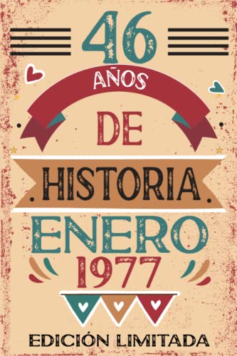 46 Años De Historia Enero 1977: Libro de visitas, cuaderno, 110 páginas de felicitaciones, idea de regalo, regalo Para la esposa, novia, mujer, La madre