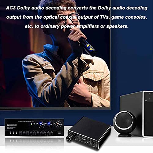 RSGK Convertitore Audio Digitale Coassiale Ottico, Supporta Frequenza di Campionamento 32kHz-192kHz, Multi-interfaccia Ottica Coassiale 3.5 Lotus, Decodifica Audio AC3, Regolazione del Volume
