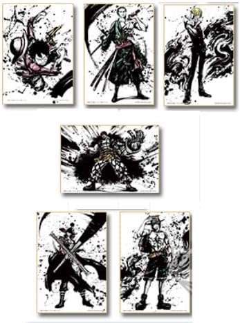 Amazon 一番くじ ワンピース 時代の荒くれ者達 C賞 墨式色紙 6種セット ルフィ サンジ ゾロ キッド ミホーク エース アニメ 萌えグッズ 通販