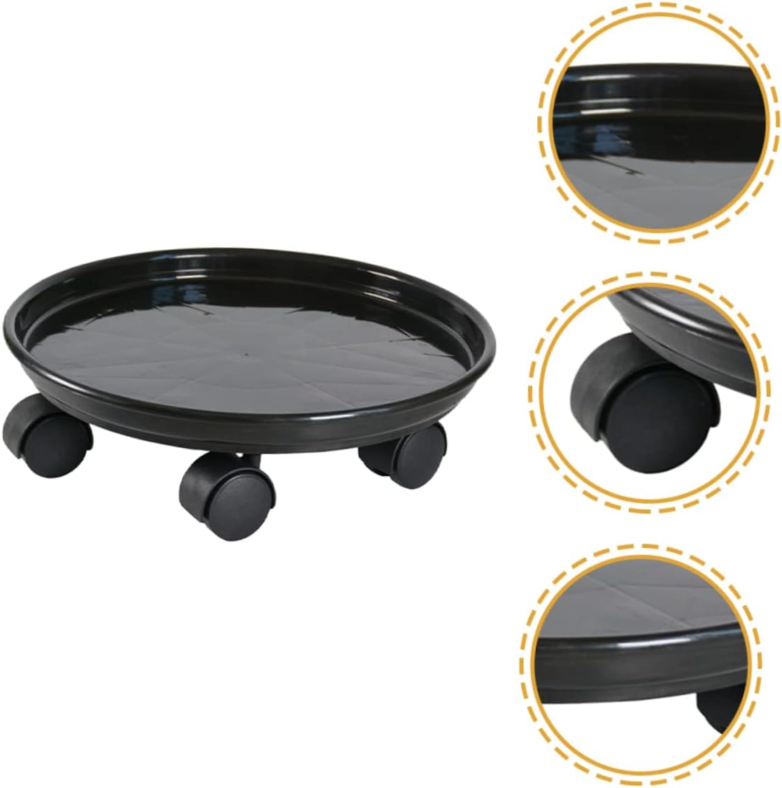 2pcs Multi-use Plant Water Tray Wheels Reinforced Flowerpot for Easy Movement and Excess Water Collection for Indoor and Outdoor Use