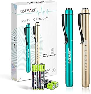 Pen Light, RISEMART Reusable LED Medical Penlight for Nurse Students Doctors with Pupil