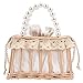 Borsa a Tracolla in Rattan Intrecciata con Catena di Perle Borsa Cestino Paglia Quadrata Borsa da Spiaggia Paglia Estiva Borsa Paglia Mare Donna Moda (Stile 2)