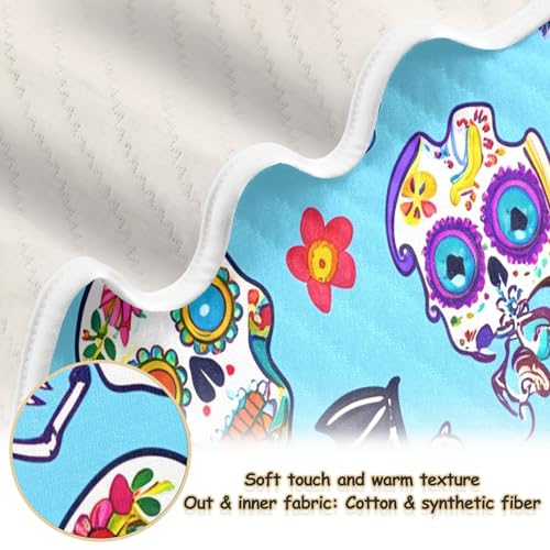 Burbuja Cute Skull Skeletons Baby Blanket for Boys Girls, Nursery Soft Warm Swaddling Receiving Baby Blankets, 30x40 in Toddler Blanket2