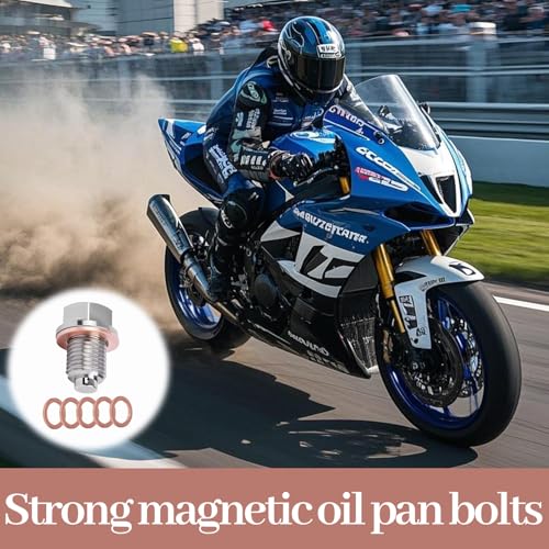 SOGHO Magnetische Ölablassschraube,Ölablassschraube Dichtung,Ölablassschraube M14 X 1,5 Dichtring Ölablassschraube,Mit 5 Ölablassschraube Dichtung Für Auto Ölschraube Mit Dichtungen