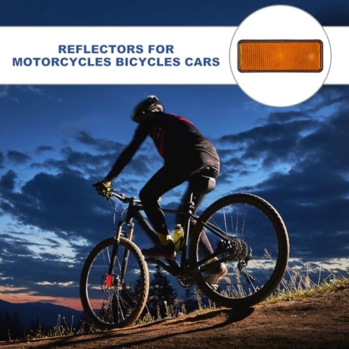 Image of PATIKIL Rectangle Rear Reflectors, 2 Pcs Safety Reflective Warning Reflector Plastic Universal Motorcycle Reflector with M5 Screw Mount for Car Motorcycle Trailer Bike Bicycles, Yellow