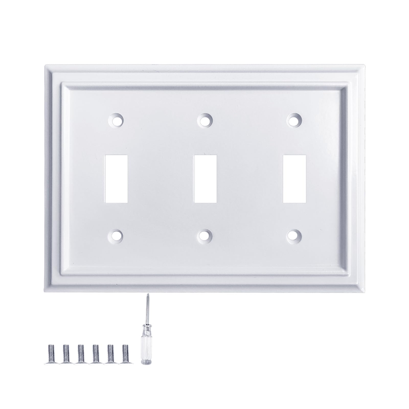 Pure White Decorative Outlet Covers Wall Plates, Bamboo Fiber Light Switch Covers, Natural Material Electric Receptacle Switch Plate Outlet Cover of