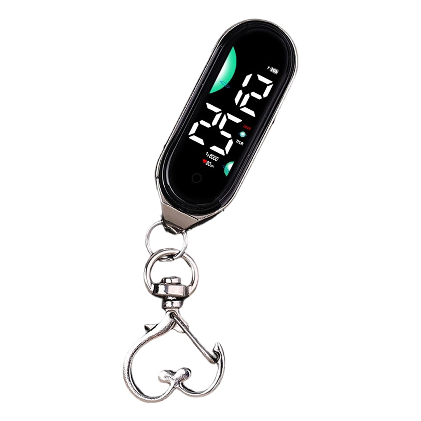 NLAIOUSL Led Electronic Hanging Watch Night Light Waterproof Touch Digital for Women Men Gifts Keychain Pocket Watches Keyring Hanging