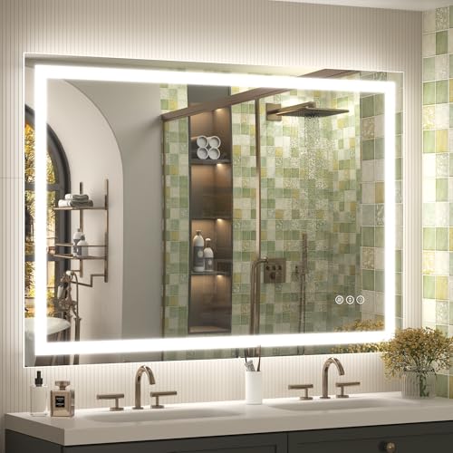 Image of 44x30 LED Bathroom Mirror with Backlit and Front Lights